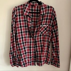 Plaid Flannel Shirt W. Pyramid Studs